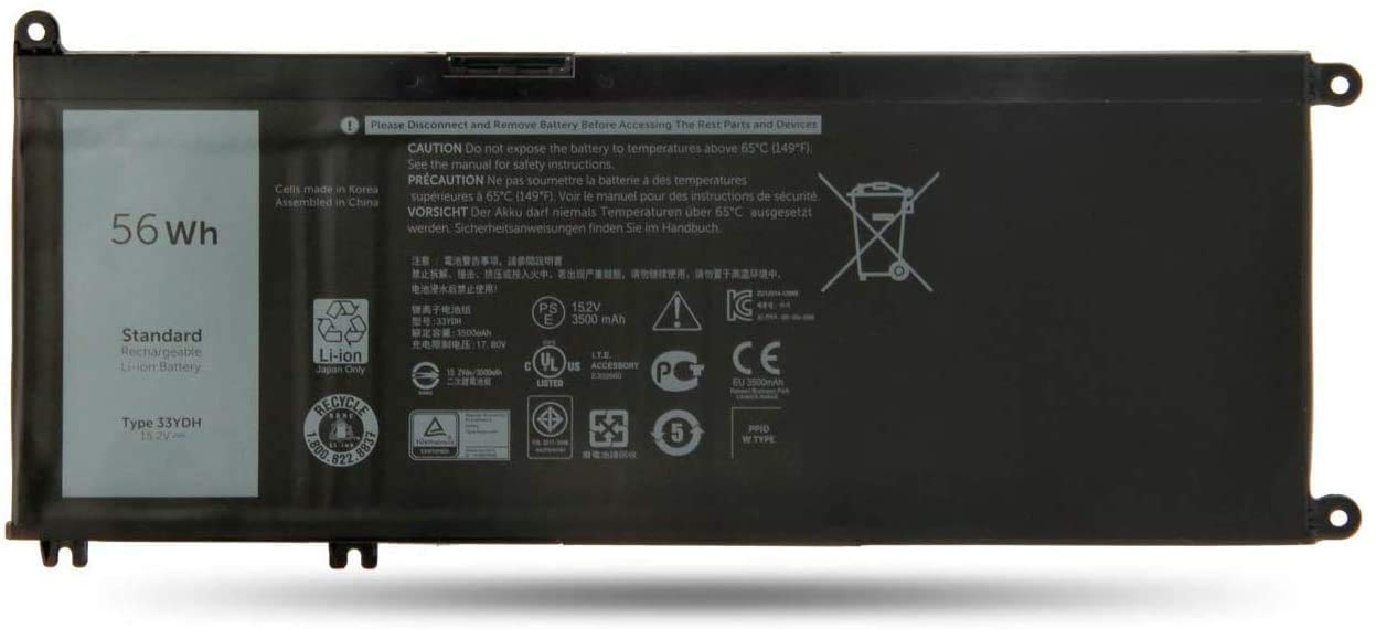 WISTAR 33YDH Laptop Battery Compatible for Dell Inspiron 15 7577 17 7000 7773 7778 7786 7779 2in1 G3 15 3579 G3 17 3779 G5 15 5587 G7 15 7588 Latitude 13 3380 14 3490 15 3590 3580 PVHT1
